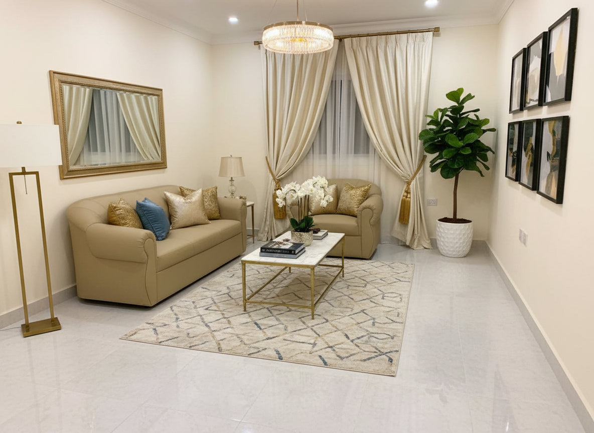 2+1+1 Brown Sofa Set